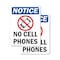 Signmission No Cell Phones, 7 in W x Rectangle, Plastic OS-2PACK-NS-P-710-V-14429 - alternate 1